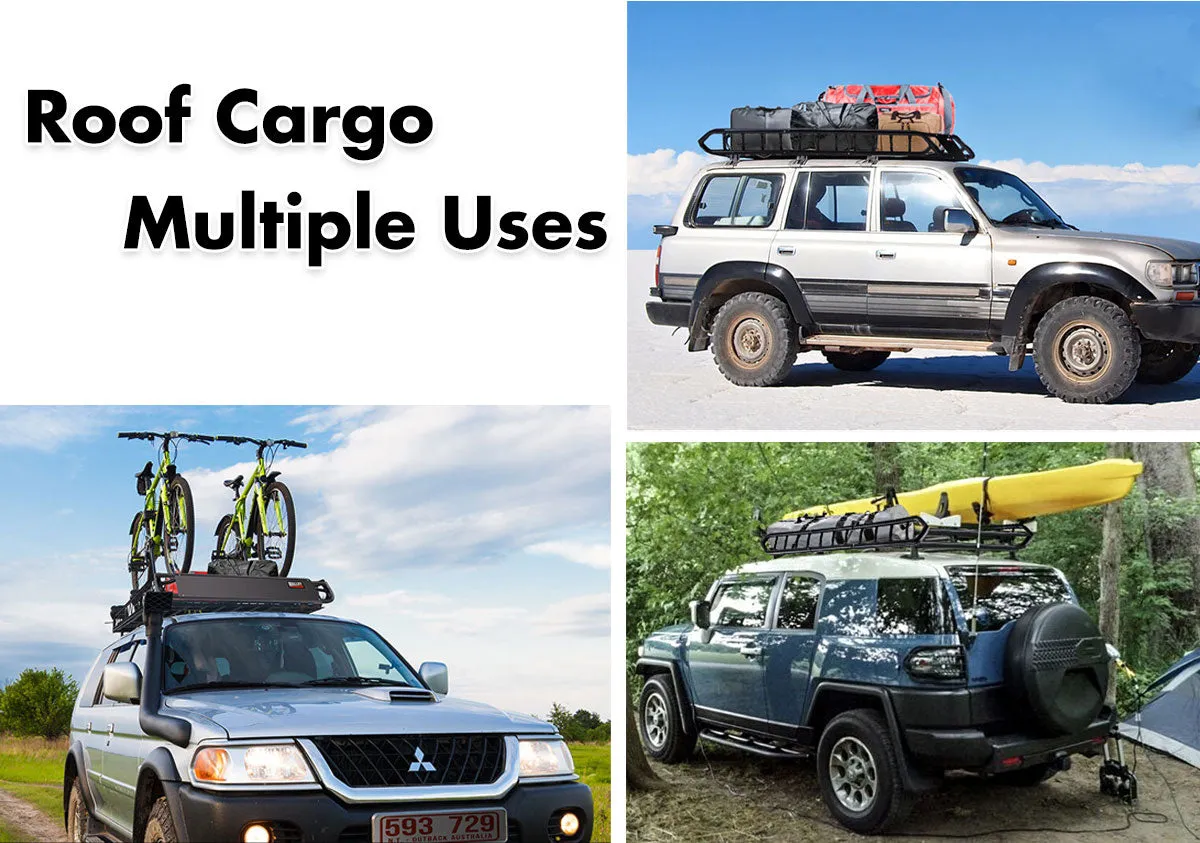 127cm Universal Travel Roof Rack Basket Car Luggage Carrier Steel Cage Vehicle Cargo Box