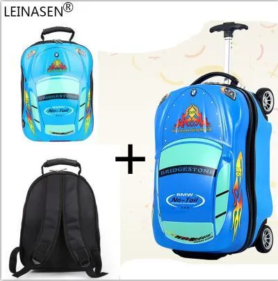 18inch Kids Suitcase 3DCar Children's Luggage Travel Trolley Suitcase set wheels Child school