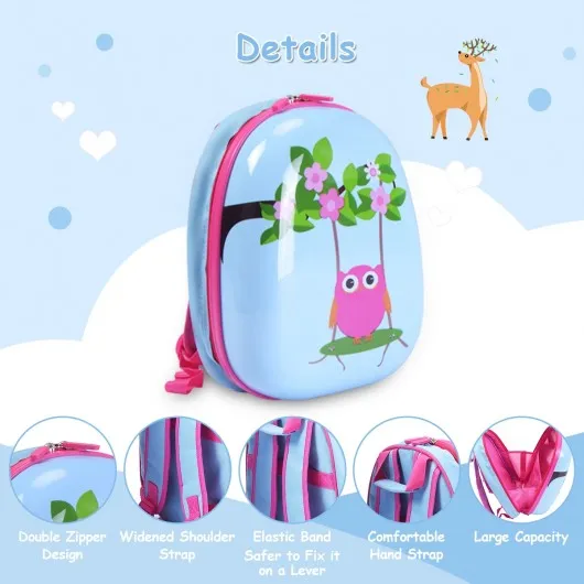 2 pcs 12" 16" Blue ABS Kids Suitcase Backpack Luggage Set