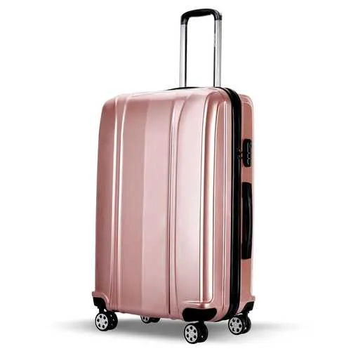 3 Pcs 20" 24" 28" GLOBALWAY ABS PC Luggage Travel Set-Pink