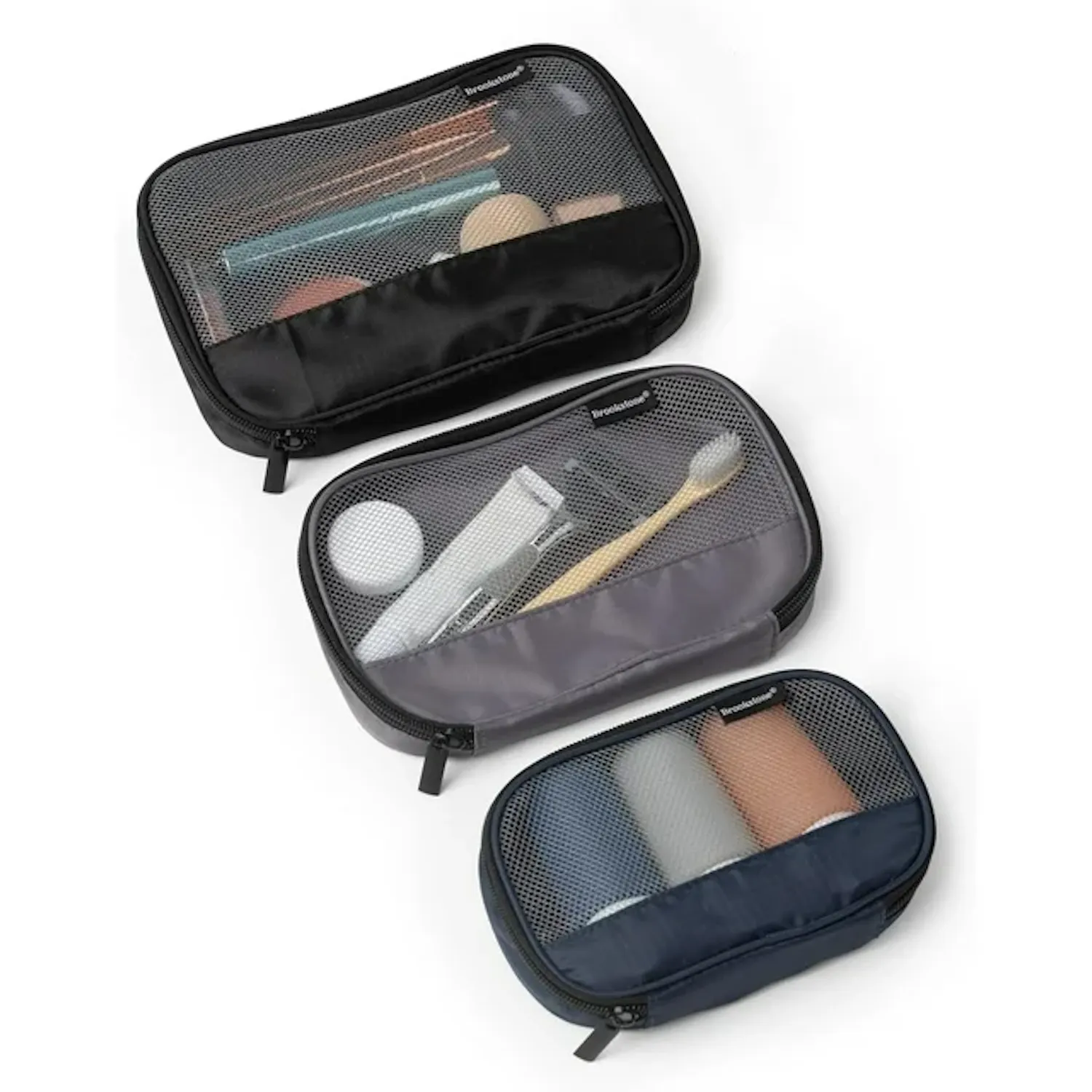 Brookstone Travel Packing Cube Set - 3 Piece Compression Space Saving Luggage Organizer