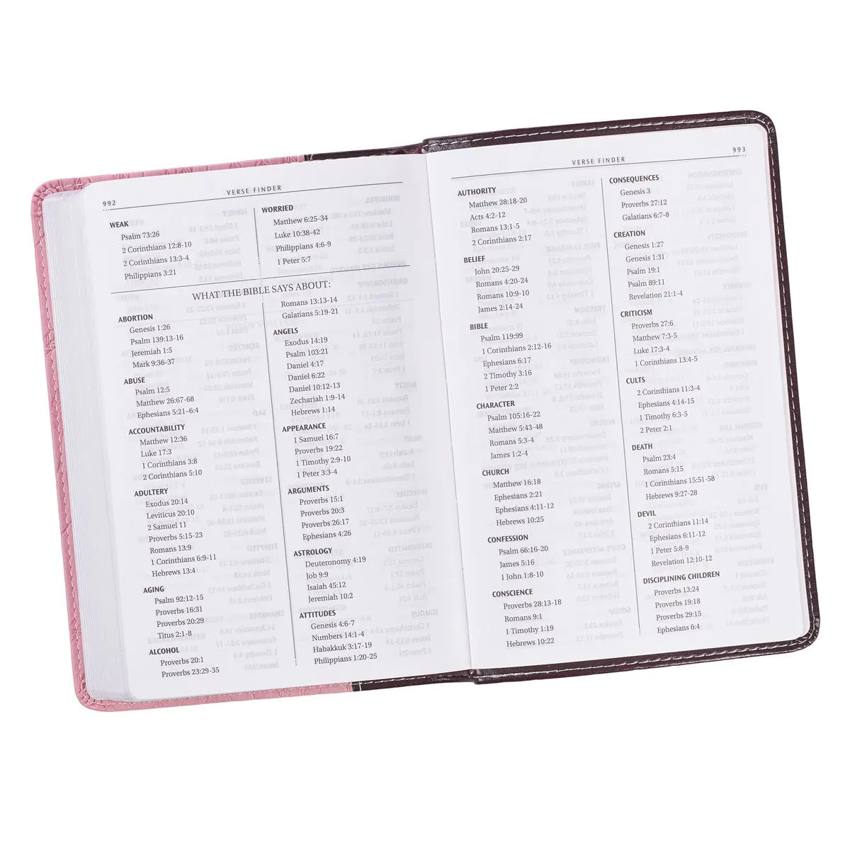 Brown and Pink Half-bound Faux Leather Compact King James Version Bible