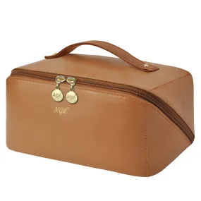 Brown NGIL Large Faux Leather Travel Toiletry