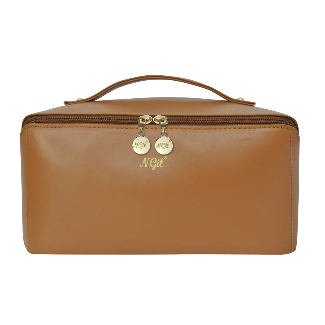 Brown NGIL Large Faux Leather Travel Toiletry