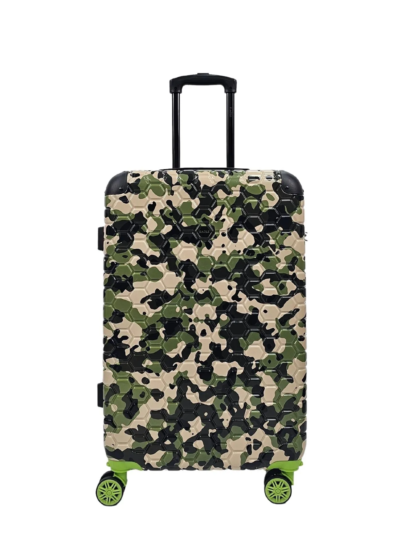 Camo Print Hard Case Shell Suitcase Carry On Cabin Check In Combination Lock