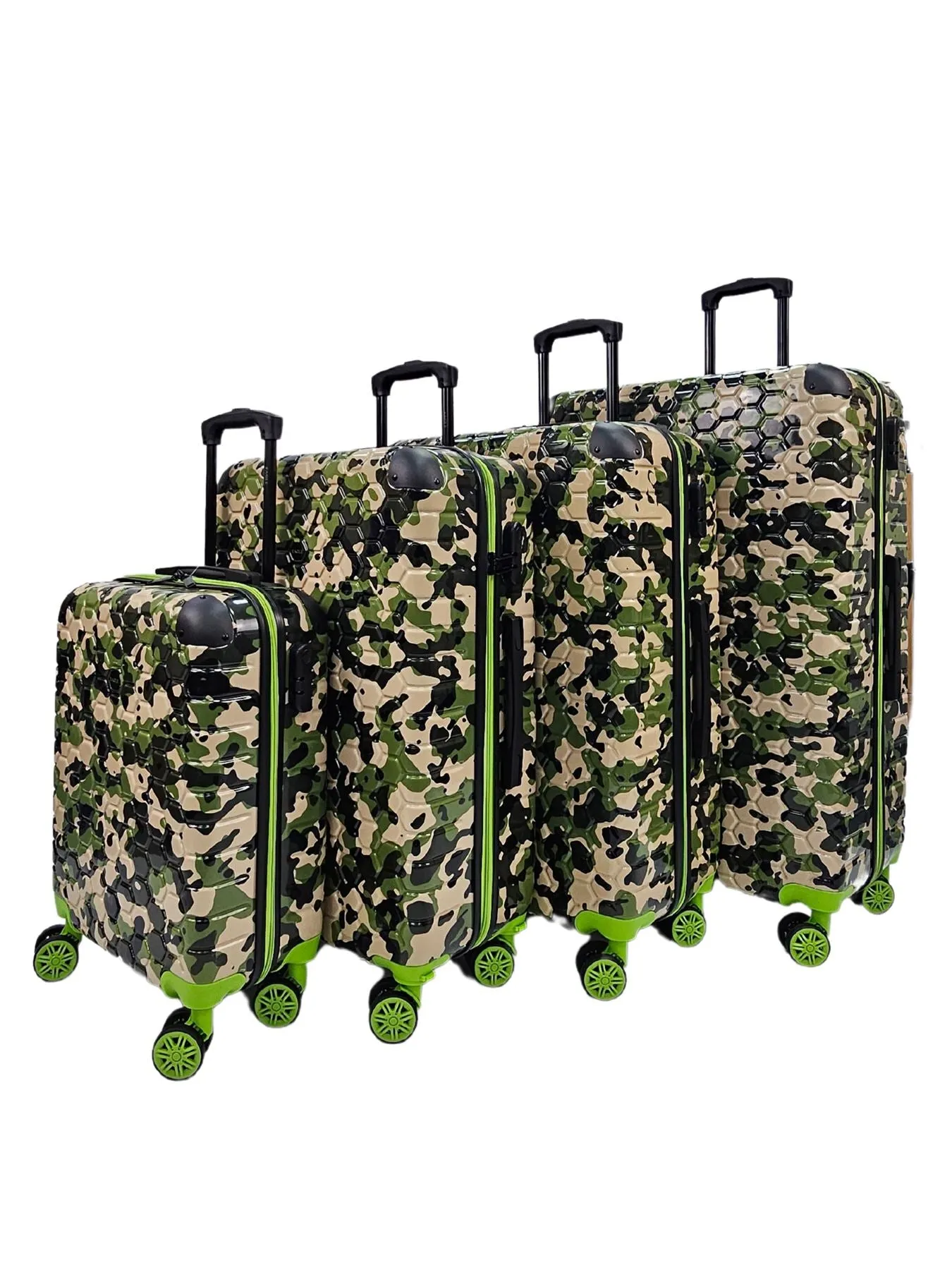 Camo Print Hard Case Shell Suitcase Carry On Cabin Check In Combination Lock