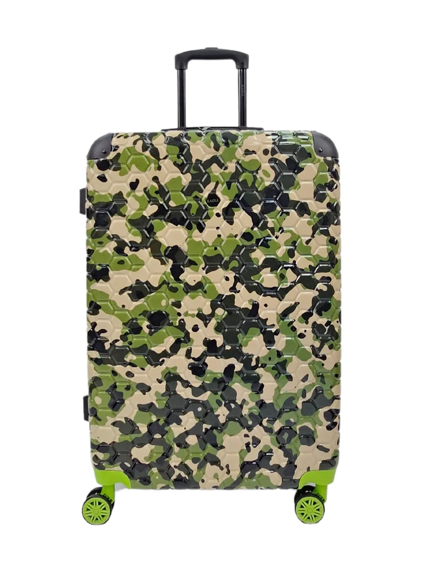 Camo Print Hard Case Shell Suitcase Carry On Cabin Check In Combination Lock