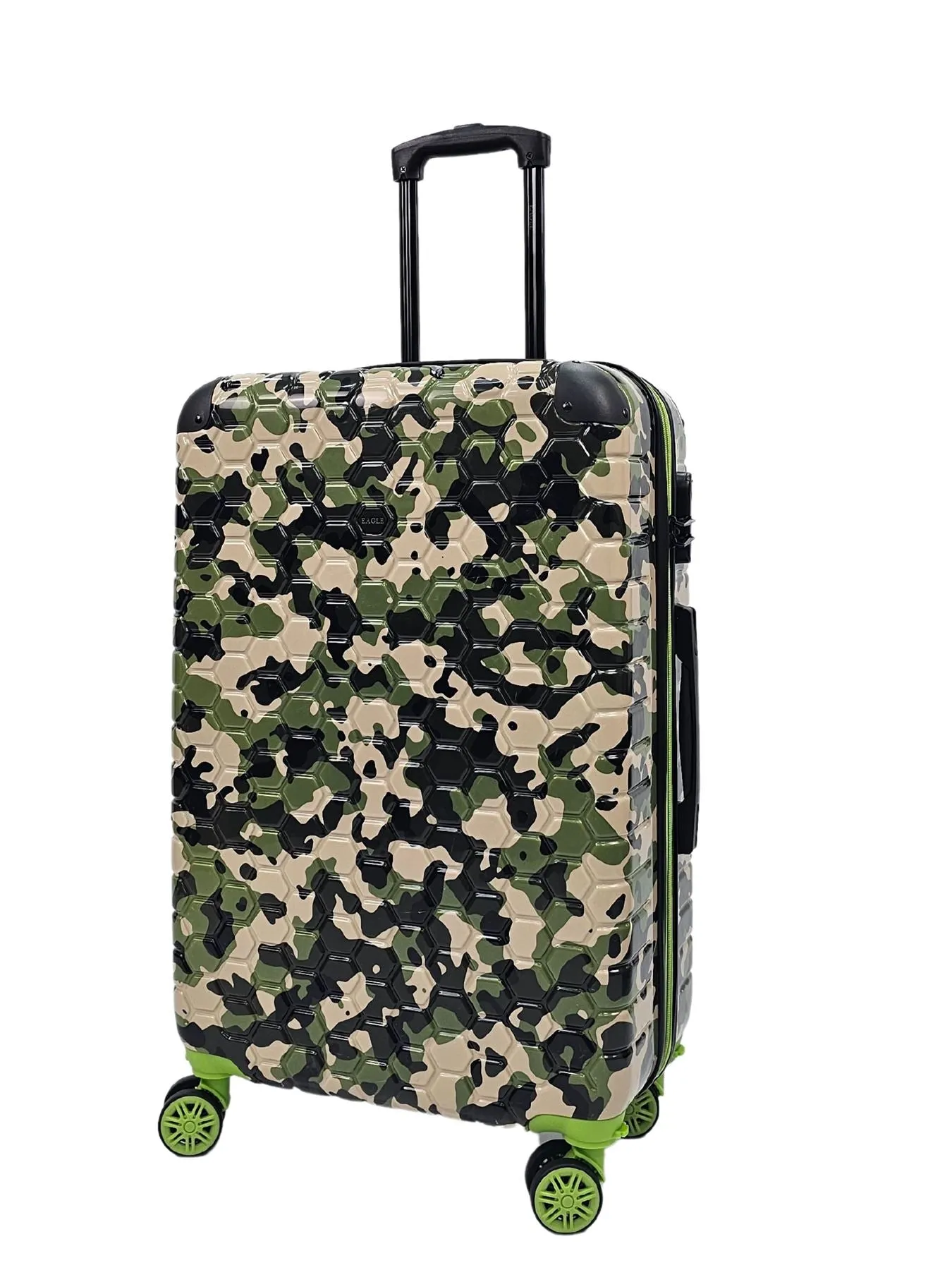 Camo Print Hard Case Shell Suitcase Carry On Cabin Check In Combination Lock