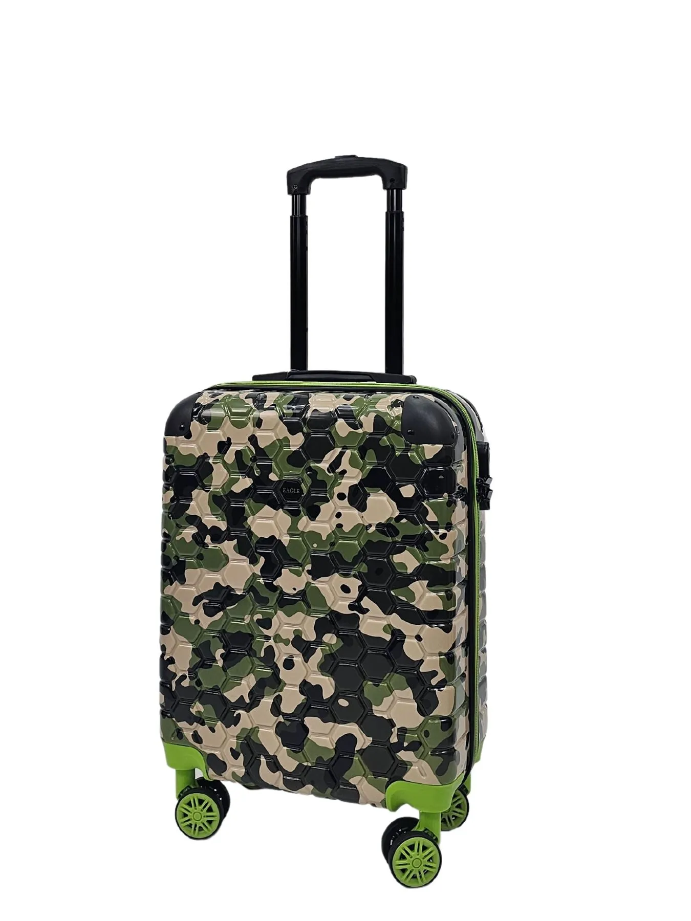 Camo Print Hard Case Shell Suitcase Carry On Cabin Check In Combination Lock