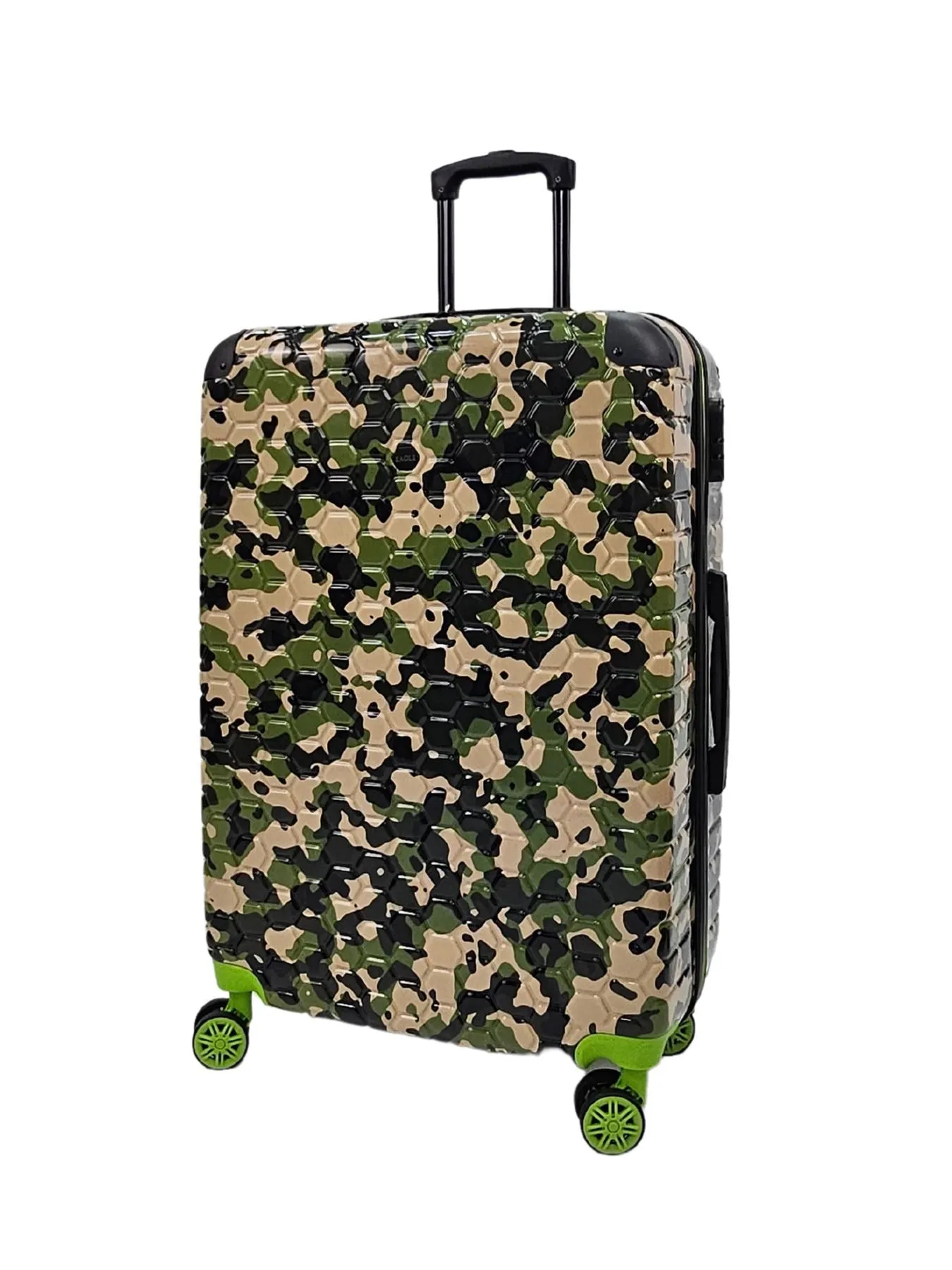 Camo Print Hard Case Shell Suitcase Carry On Cabin Check In Combination Lock