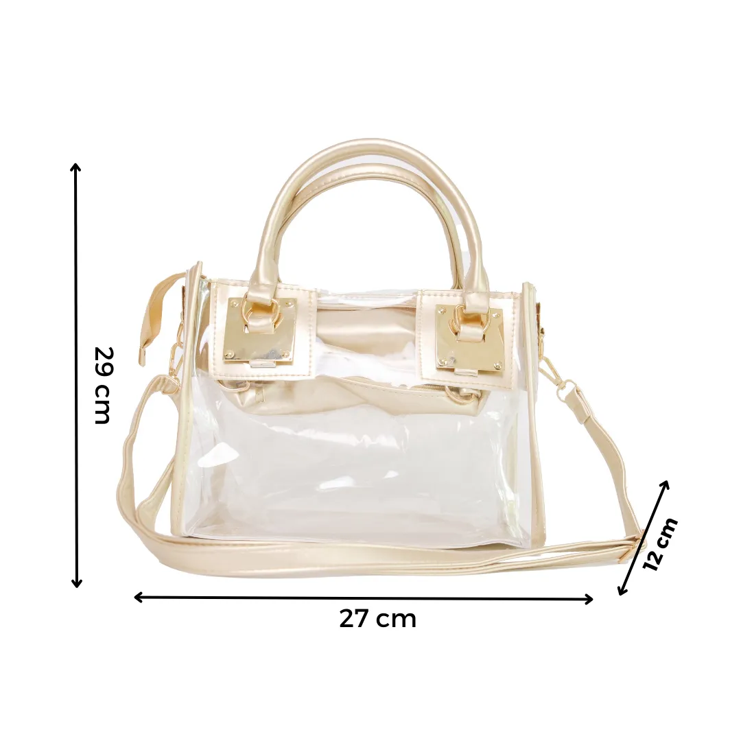 Chokore Clear Handbag, Set of 2 (Gold)