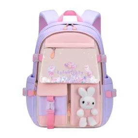 Cute Bunny School Backpack for Girls