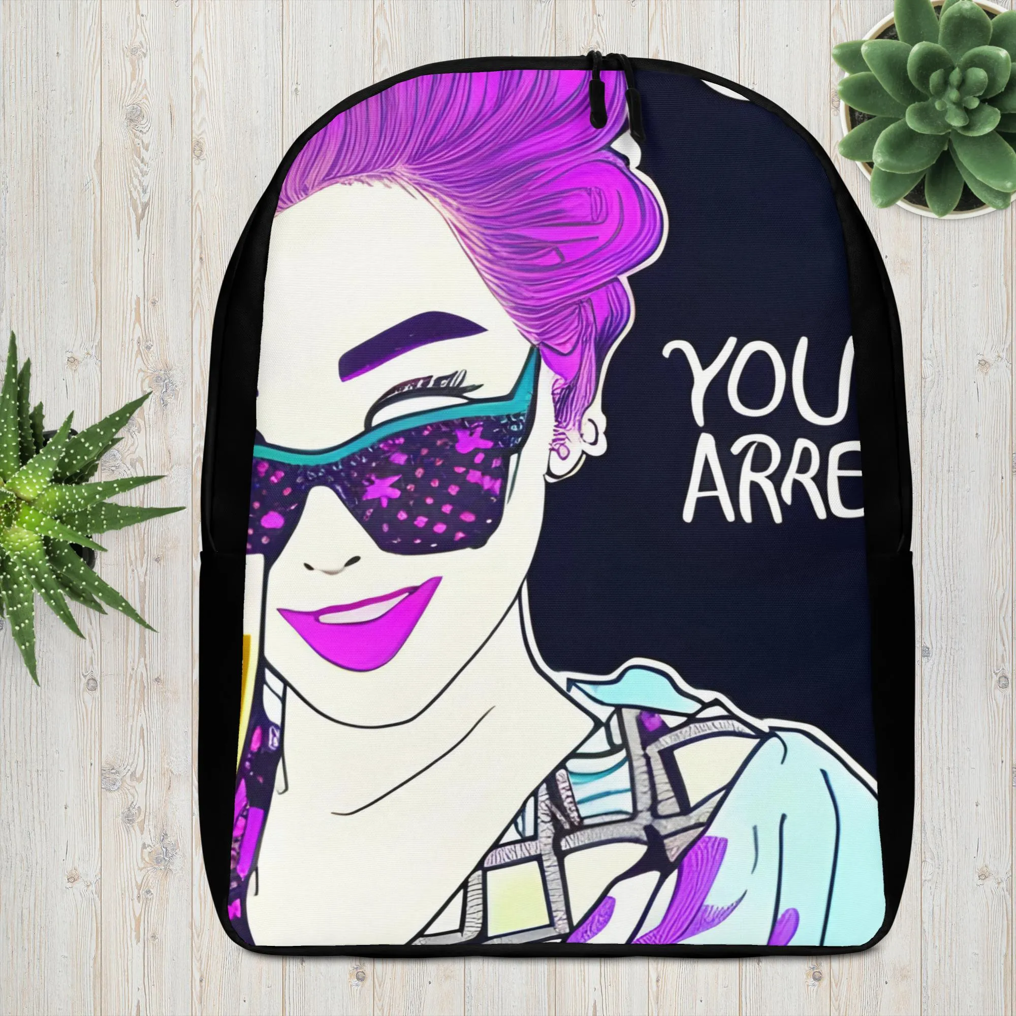 Elevate Your Style with the 'You ARRE' Minimalist Backpack - Fashionable Black Laptop Backpack