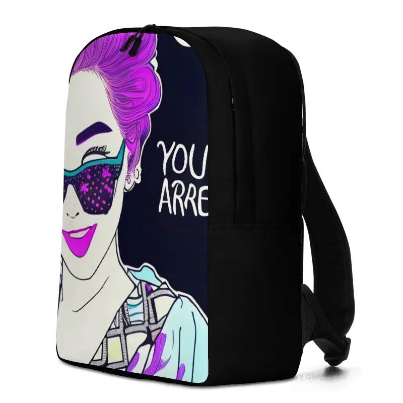 Elevate Your Style with the 'You ARRE' Minimalist Backpack - Fashionable Black Laptop Backpack