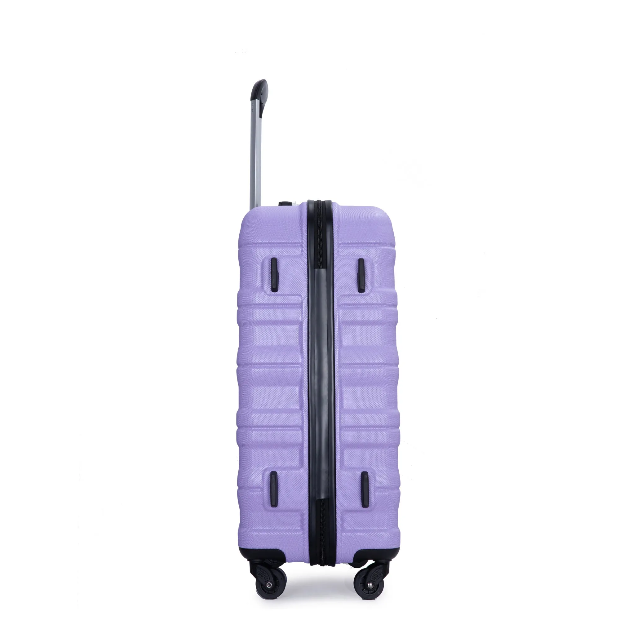 Expandable 3 Piece Luggage Sets PC Lightweight & Durable Suitcase with Two Hooks, Spinner Wheels, TSA Lock, (21/25/29) Purple