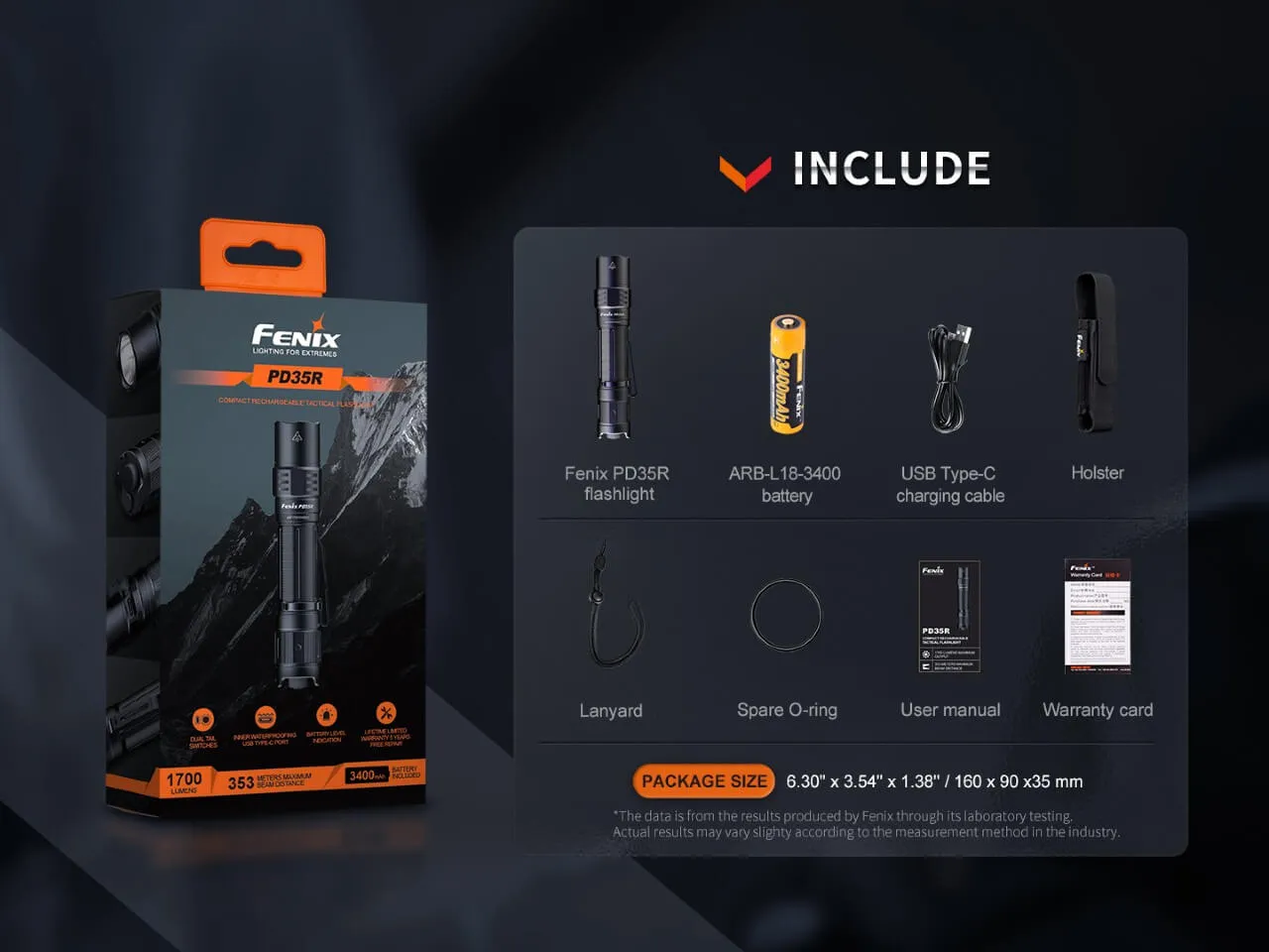 Fenix PD35R Compact Rechargeable Tactical Flashlight