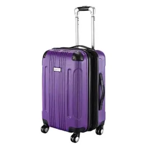 GLOBALWAY Expandable 20" ABS Carry On Luggage Travel Bag Trolley Suitcase-Purple