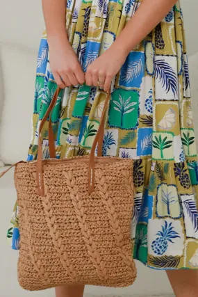 Isabella Boho Malta Straw Natural Beach Bag