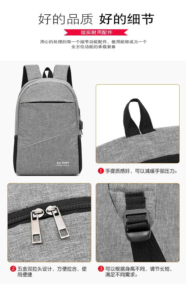 Large Sport Swagger Bag Fashionable Backpack Black Grey