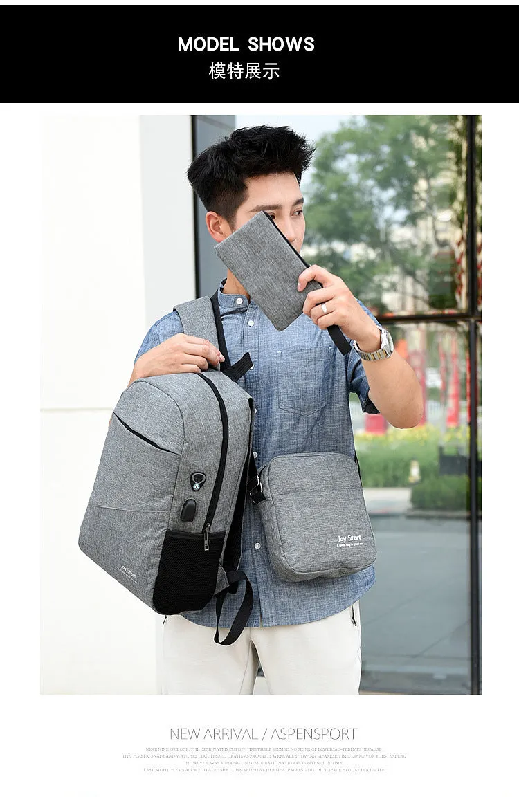 Large Sport Swagger Bag Fashionable Backpack Black Grey