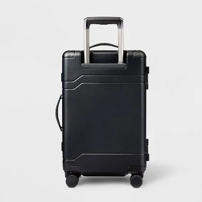 New - Signature Hardside Trunk Carry On Spinner Suitcase Black - Open Story