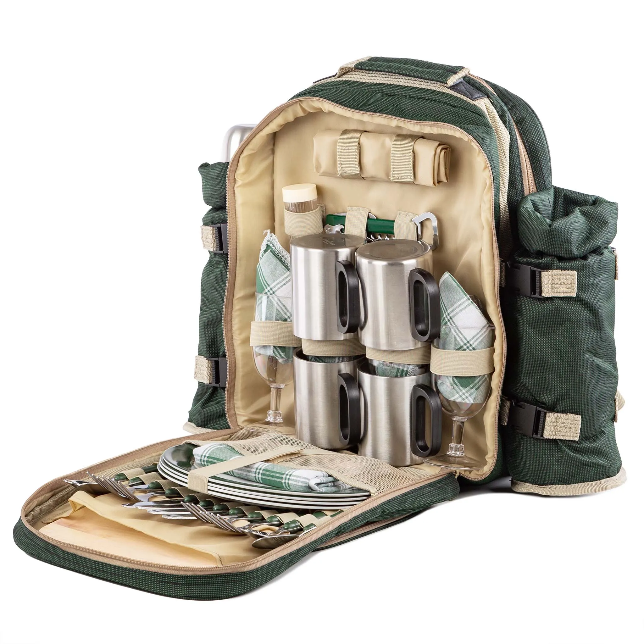 Super Deluxe Picnic Backpack Hamper for Four People