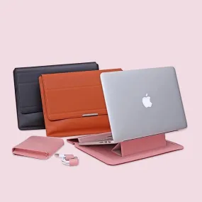 Transformable Vegan Leather Laptop Bag Set (Laptop Stand)