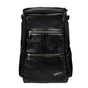 Tyndall 25L Black Vegan Leather Laptop Backpack