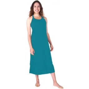 Women's Moisture Wicking Long Racerback Tank Gown with Shelf Bra